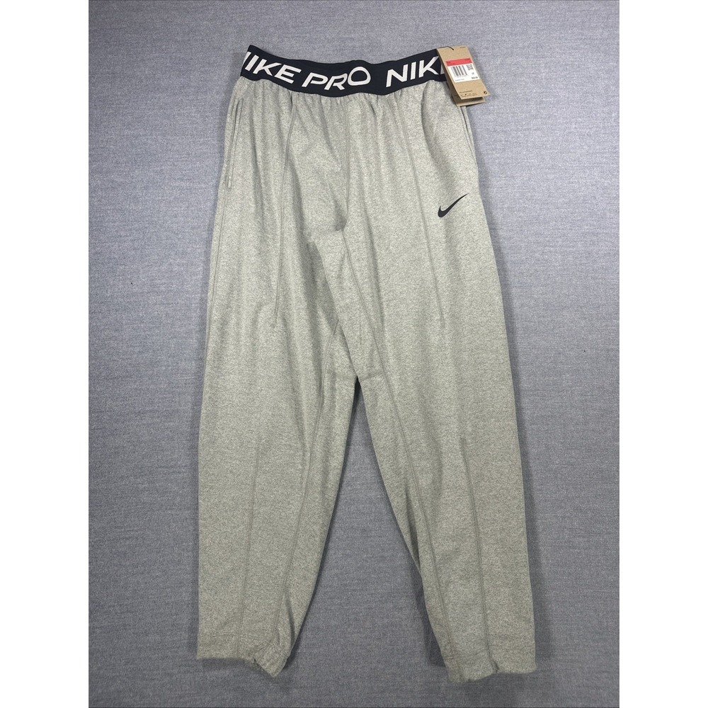 Nike Pro Boys Large Gray Training Pants Athletic Dri-FIT Elastic Waist Youth L